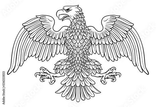 Eagle possibly German, Roman, Russian, American or Byzantine imperial heraldic symbol