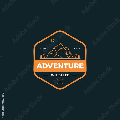 Adventure badge logo design vector illustration