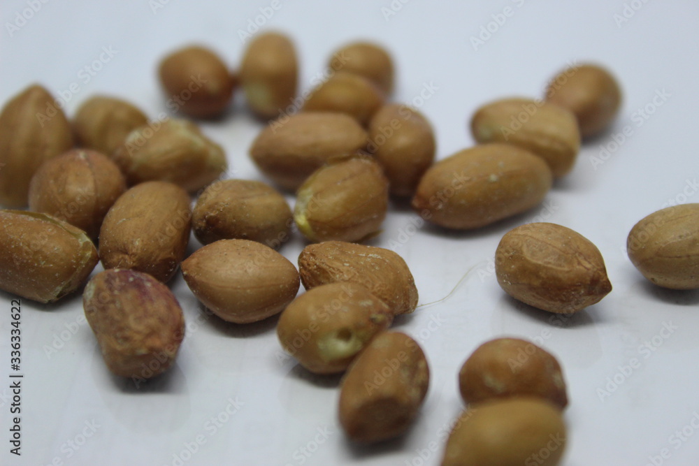 Many peanuts in white background Many peanuts in white background