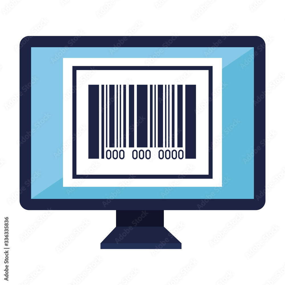 qr code inside computer design of technology scan information business