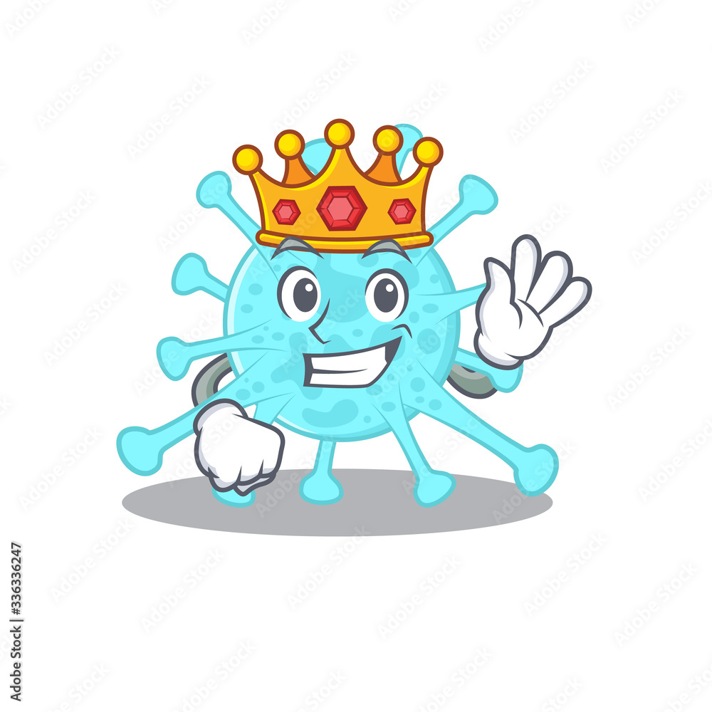 A Wise King of cegacovirus mascot design style A Wise King of cegacovirus mascot design style