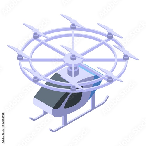 Self driving air taxi icon. Isometric of self driving air taxi vector icon for web design isolated on white background
