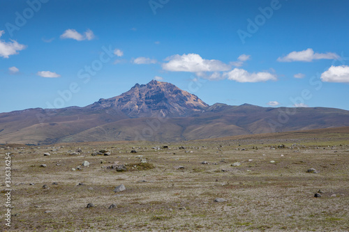 View from Cotopaxi volvcano during trekking trail. Cotopaxi National Park  Ecuador. South America.