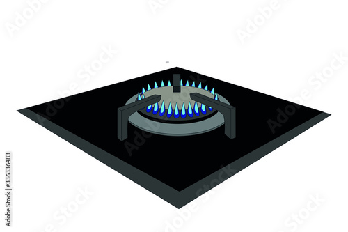 flames of gas stove, vector illustration