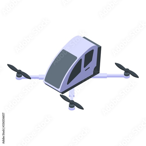 Futuristic helicopter icon. Isometric of futuristic helicopter vector icon for web design isolated on white background