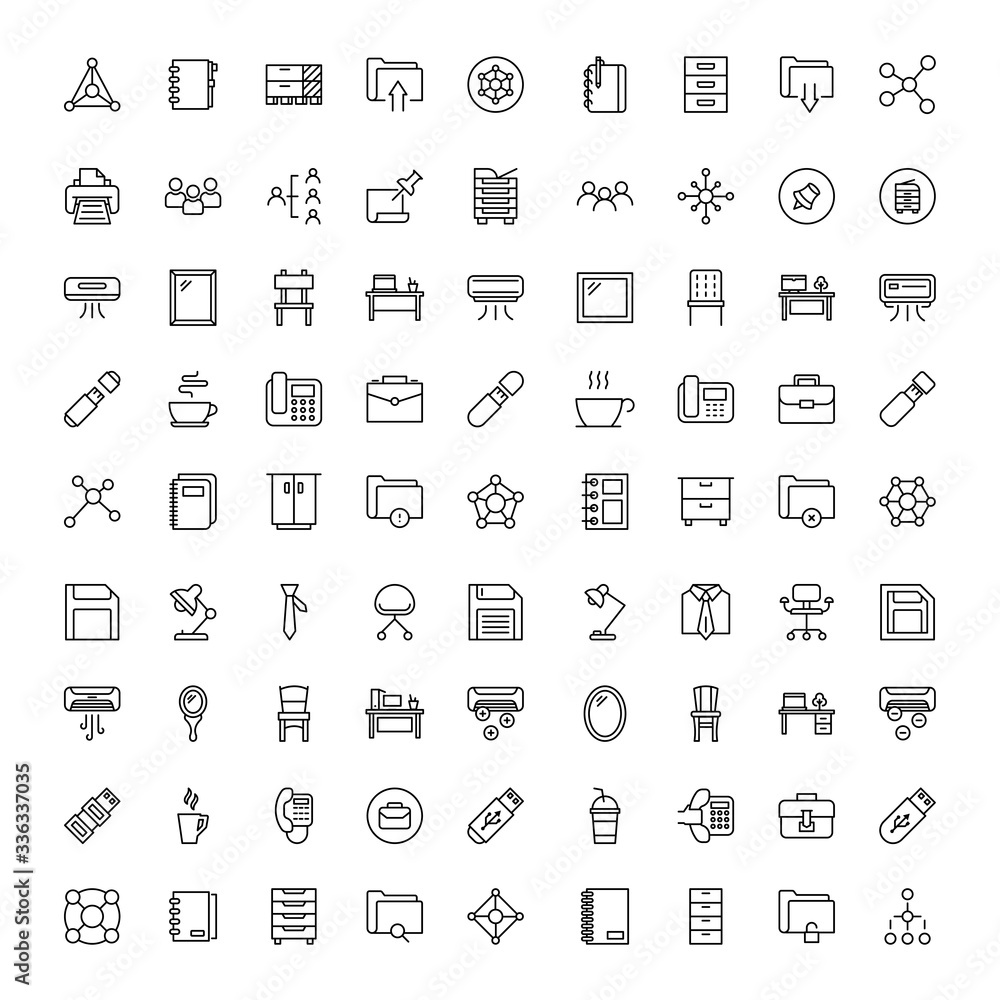 Office icon set. Office icon set.