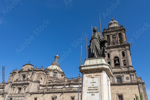 Exterior Metropolitan Cathedral in Mexico City, Latin America.
