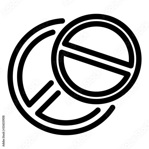 Aspirin pill icon. Outline aspirin pill vector icon for web design isolated on white background