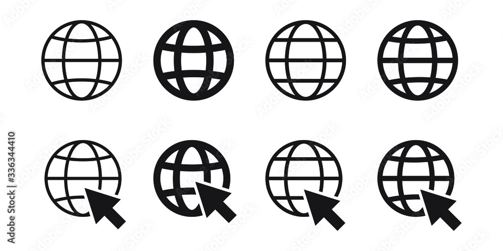 World Wide Web Icon. Vector Line Logo illustration. Browser symbol.