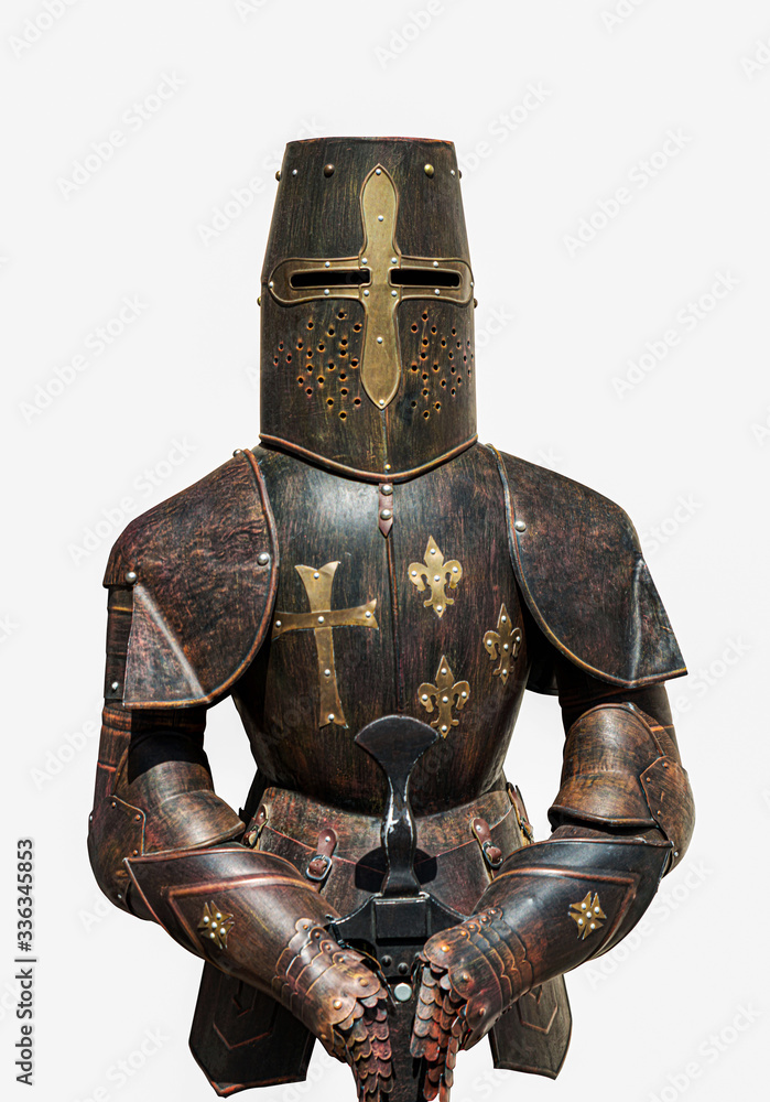 Knight armor isolated on white background, there is a way. Knight armor isolated on white background, there is a way.