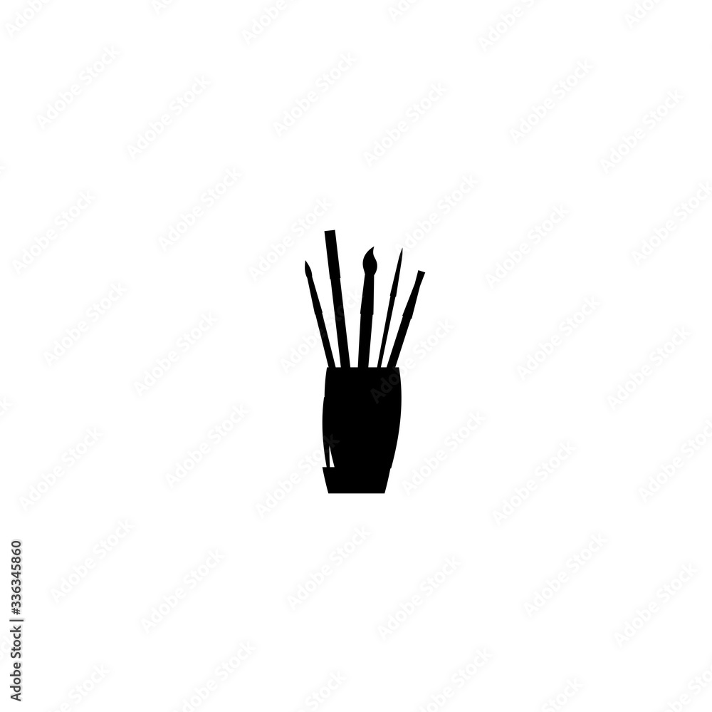 paint brush in a glass icon paint brush in a glass icon