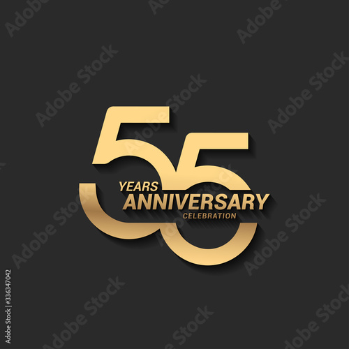 55 years anniversary celebration logotype with elegant modern number gold color for celebration
