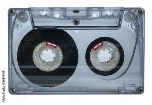 Obraz na płótnie Old vintage cassette tapes on white background