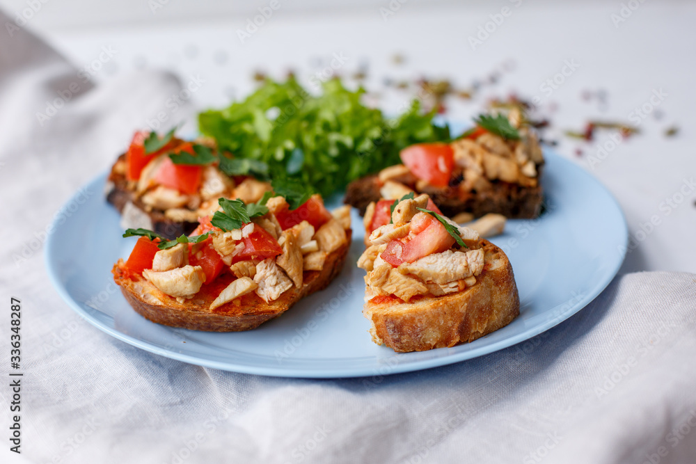 bruschetta with chicken bruschetta with chicken