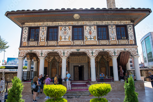 Tetova / Macedonia - August 20, 2020; Painted Mosque (Alaca Mosque) in Tetova, Macedonia