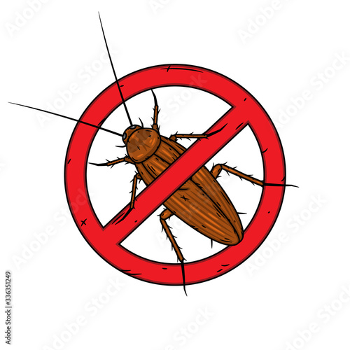 Cockroach. Vector illustration isolated on white background.