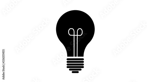 Light bulb with rays shine. Energy and idea symbol