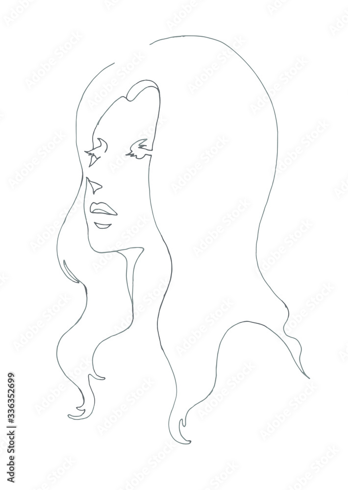 女性線画 女性線画