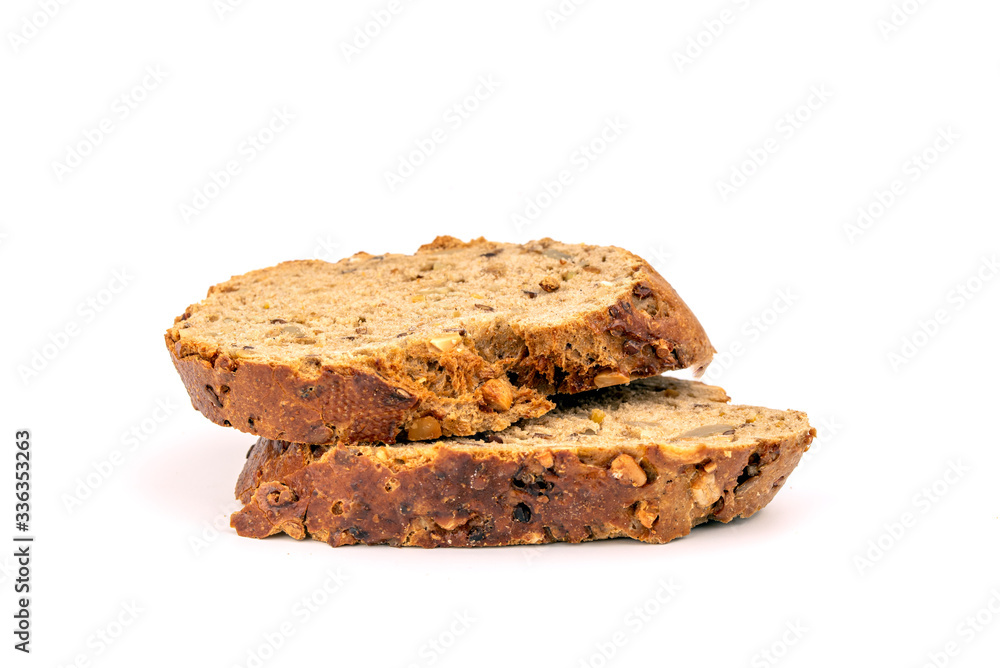 Flax Seed Bread on White Background Flax Seed Bread on White Background