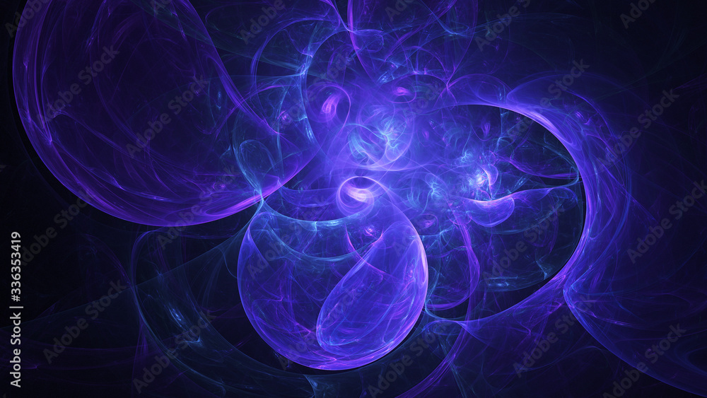 Abstract colorful blue and violet glowing shapes. Fantasy light background. Digital fractal art. 3d rendering. Abstract colorful blue and violet glowing shapes. Fantasy light background. Digital fractal art. 3d rendering.