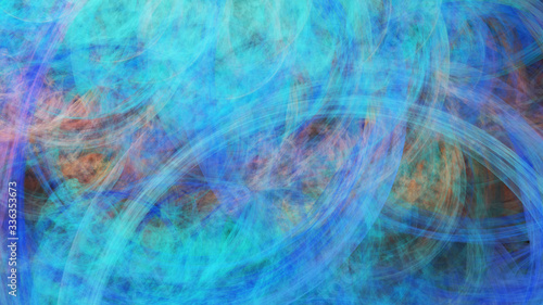 Abstract blue and orange fantastic clouds. Colorful fractal background. Digital art. 3d rendering.