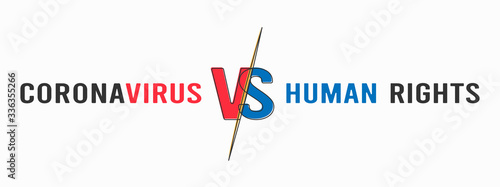 Coronavirus vs human rights and democracy conceptual vector illustration