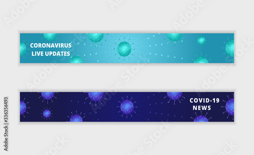 Coronavirus updates and news (COVID-19) outbreak wide banner set