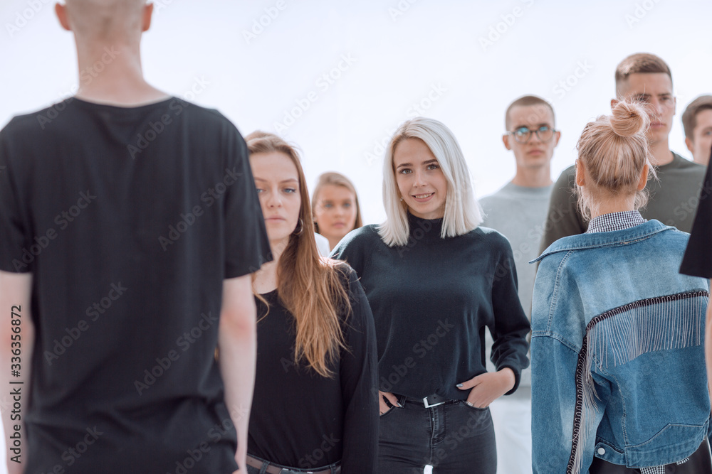 Obraz premium group of diverse young people . isolated on white