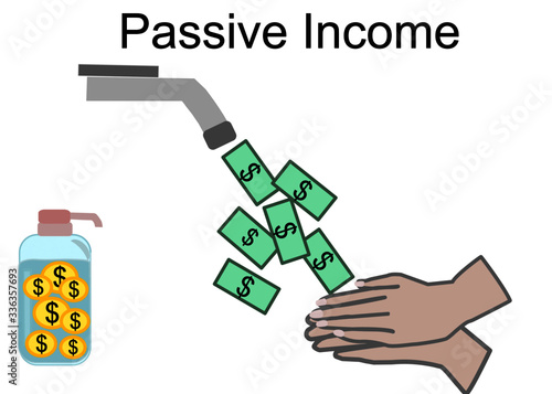 Money dripping concept with faucet.Passive income concept.