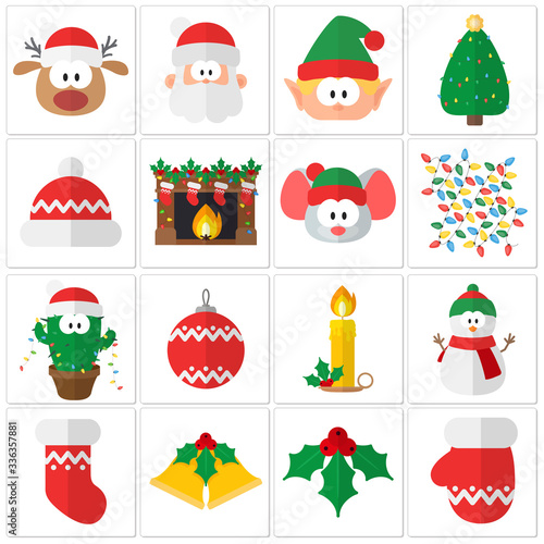 Set of flat Crhistmas icons