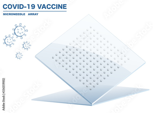 vector microneedle array nano patch on white background