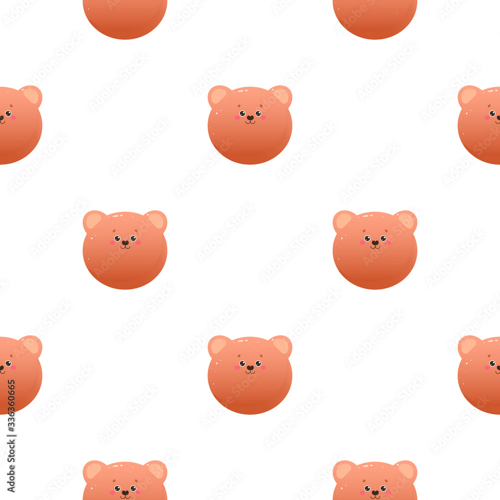 Cute Kawaii Bear. Animal seamless pattern. Vector Cute Kawaii Bear. Animal seamless pattern. Vector