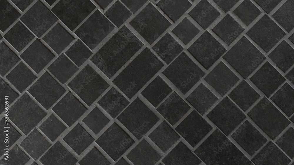 Black anthracite dark concrete cement stone square rectangular cubes texture background ( 45 degrees ) Black anthracite dark concrete cement stone square rectangular cubes texture background ( 45 degrees )