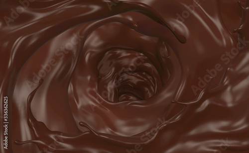 Tunnel of chocolate swirl,3d rendering.