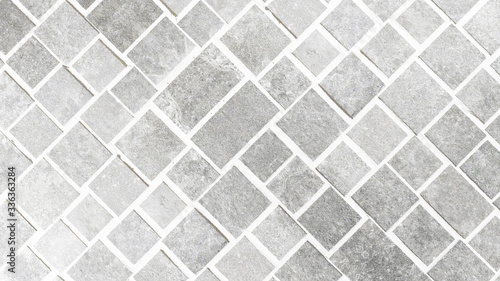 Gray white concrete cement stone square rectangular cubes texture background ( 45 degrees )