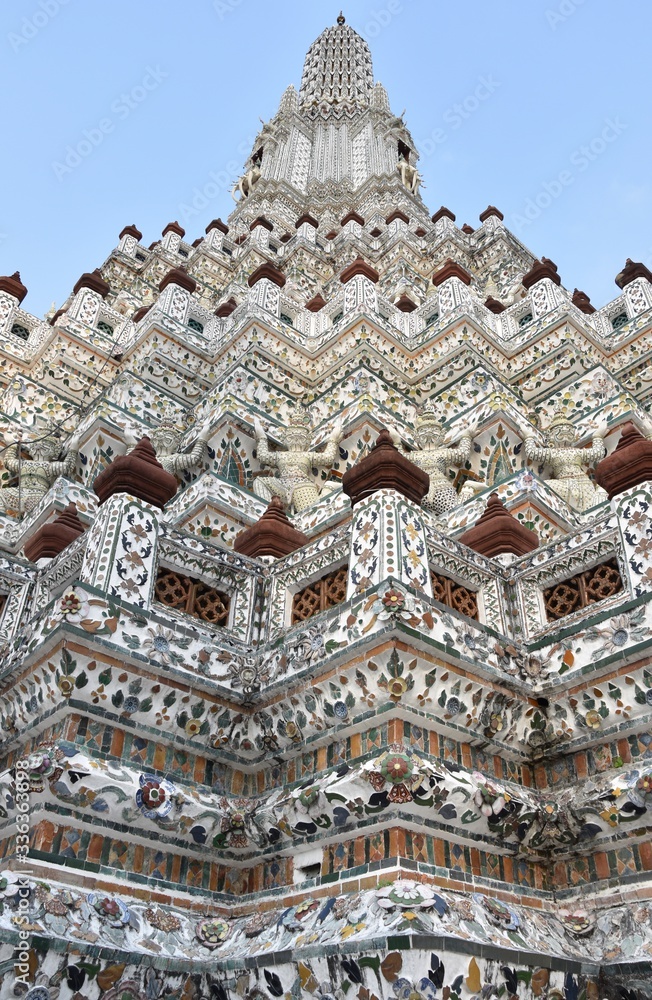 Wat Arun Low Angle Detail, Bangkok, Thailand 3
