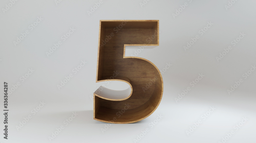 3d rendered wooden number isolated on white background 3d rendered wooden number isolated on white background