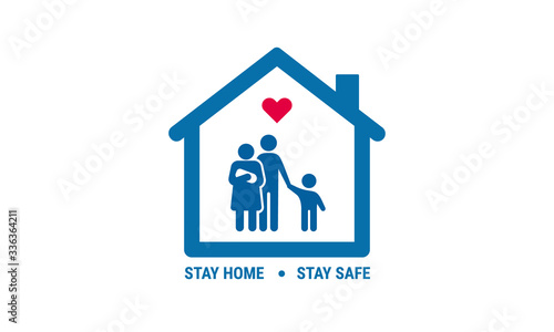 Stay Home Stay Safe Icon vector illustration