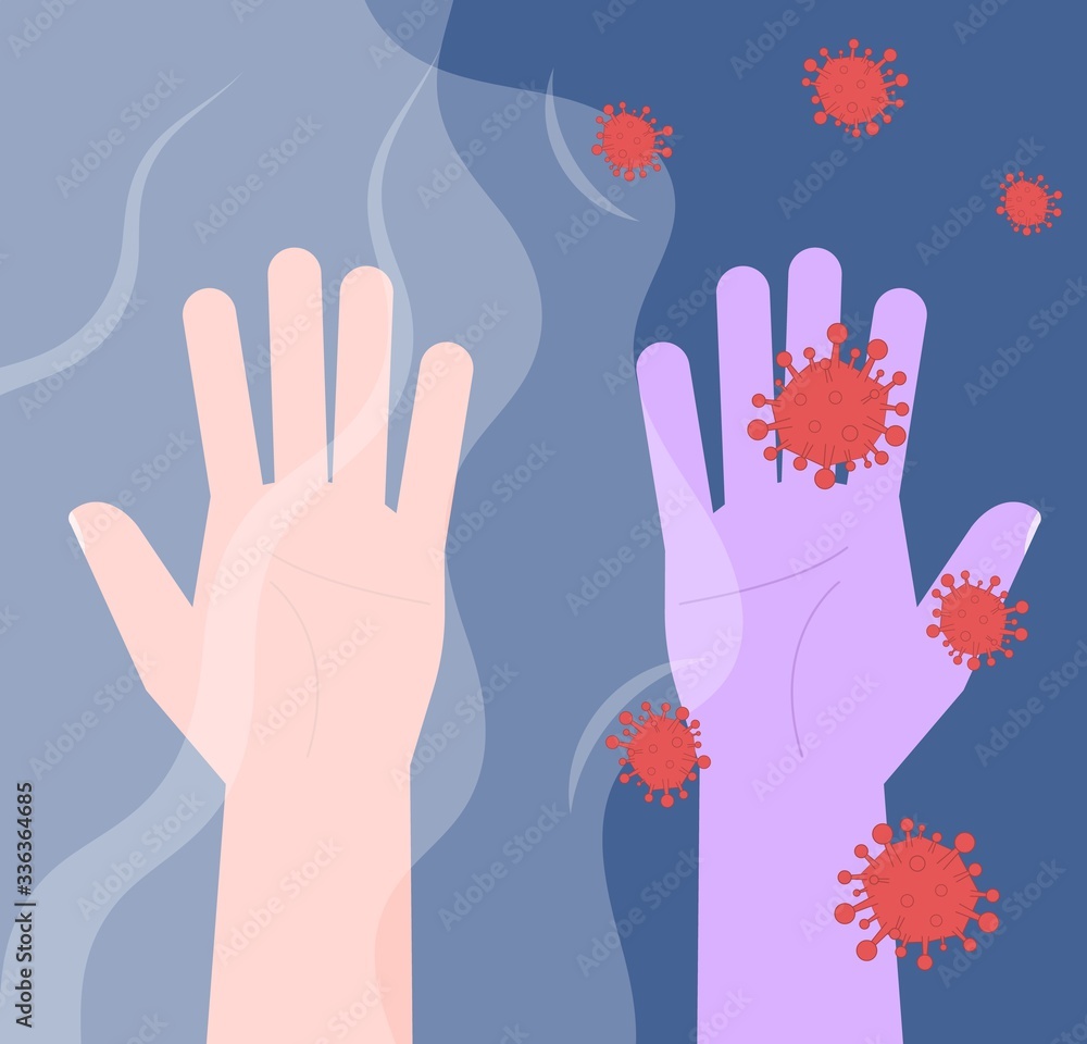 Clean hands protection from coronavirus germs. Clean hands protection from coronavirus germs.