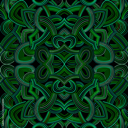 Konstfotografi Trendy Malachite Oriental Vector Seamless Pattern