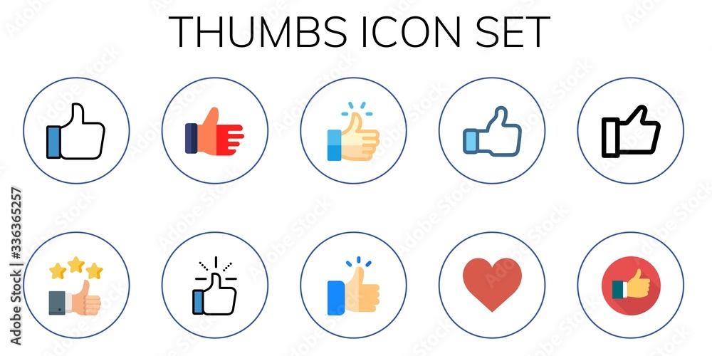 Modern Simple Set of thumbs Vector flat Icons Modern Simple Set of thumbs Vector flat Icons