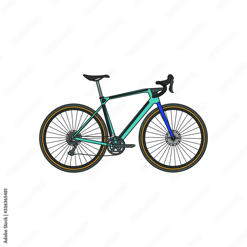 Obraz premium gravel bike on white background vector