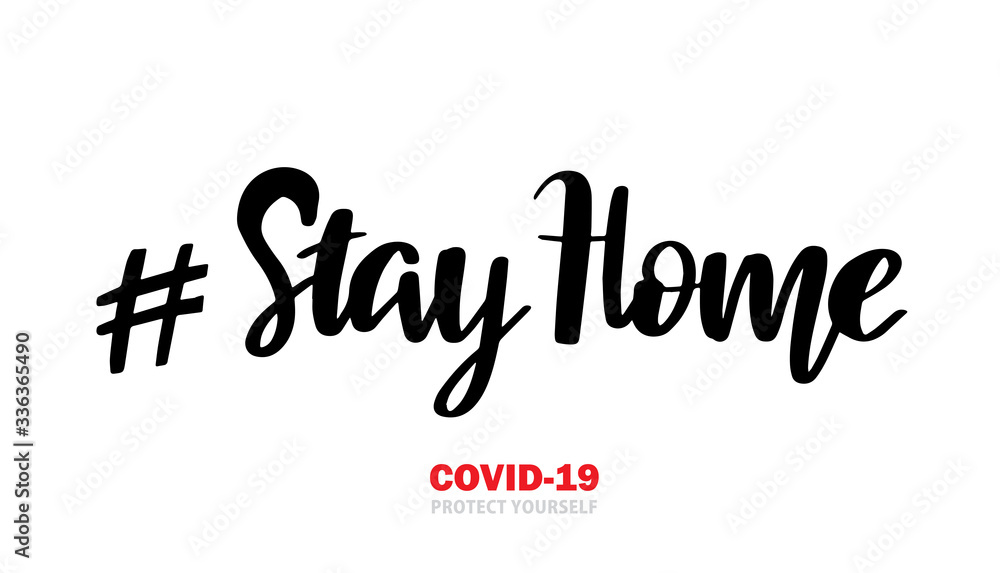 Covid-19 typography poster design. Coronavirus motivational lettering text. Prevention from coronavirus.