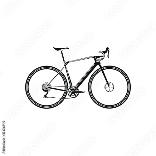 gravel bike on white background vector