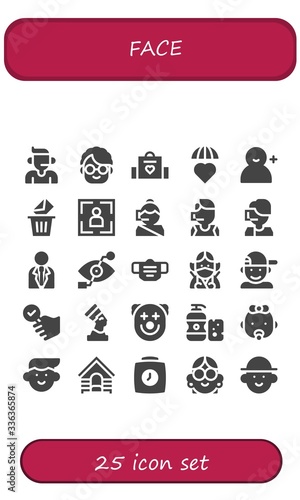 Modern Simple Set of face Vector filled Icons