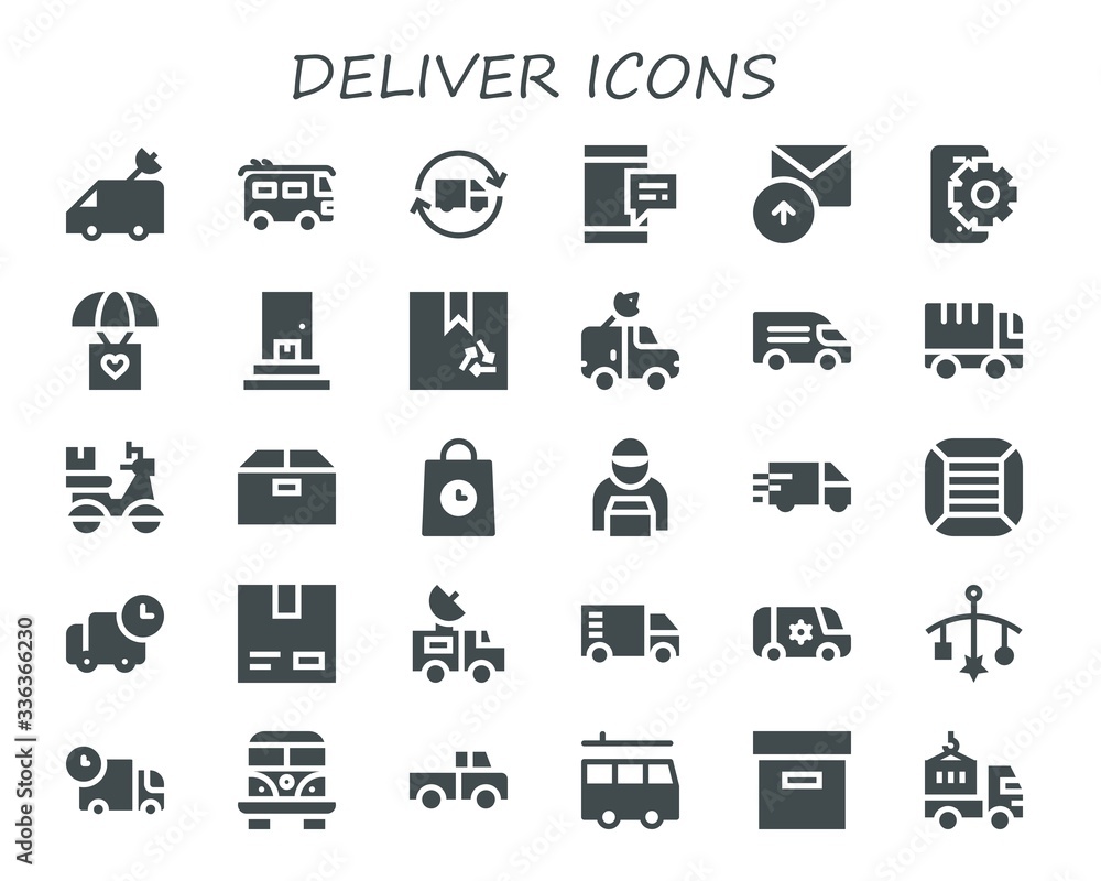 Modern Simple Set of deliver Vector filled Icons
