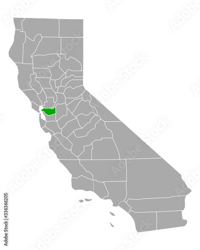 Karte von Contra Costa in Kalifornien