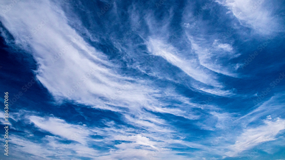 Bright blue sky and white clouds Bright blue sky and white clouds