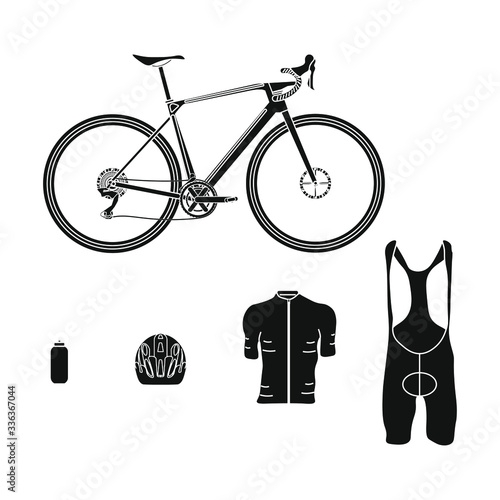 gravel bike kit on white background vector