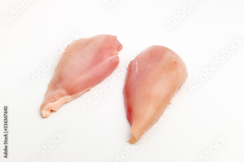 Fresh raw chicken on white background